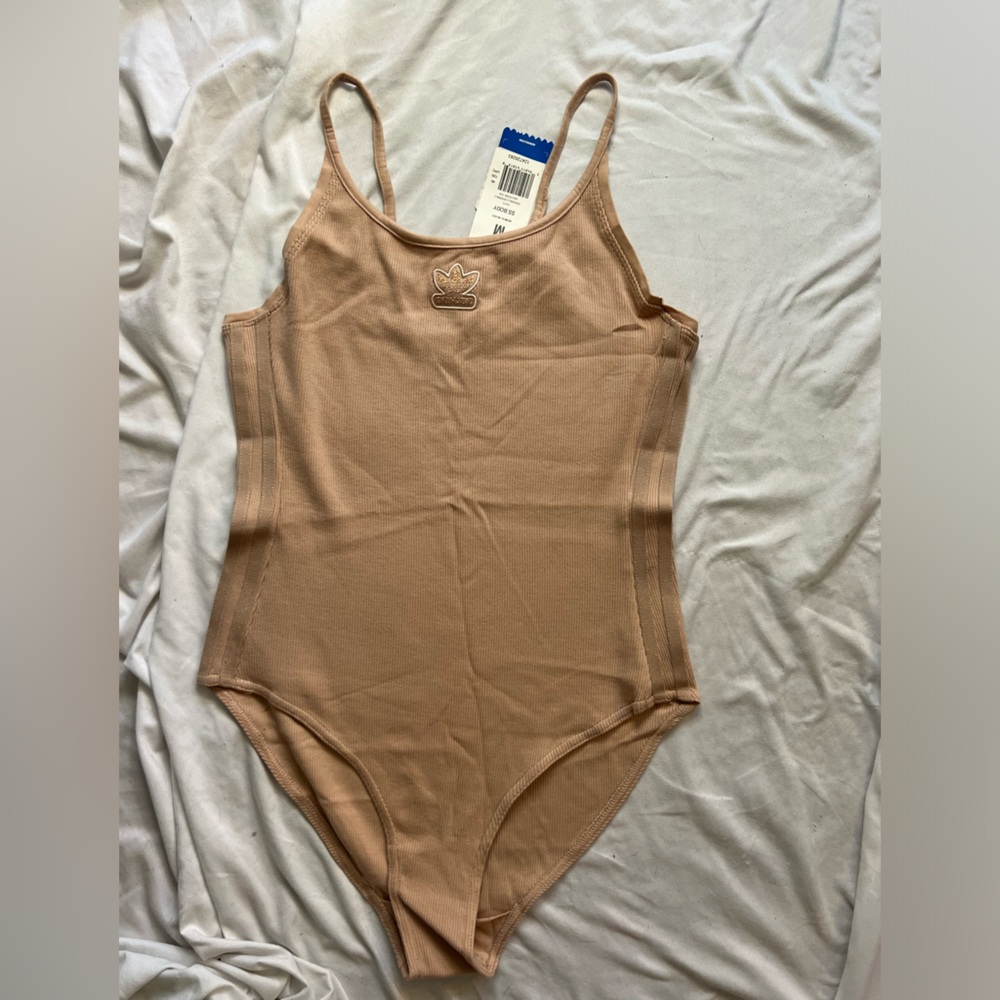 Adidas trefoil tank bodysuit in pink